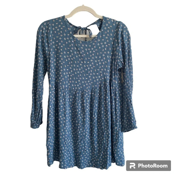 AMERICAN Eagle  Open Back Printed Baby Doll Dress Size XS (slightly shrunk) - Picture 2 of 11